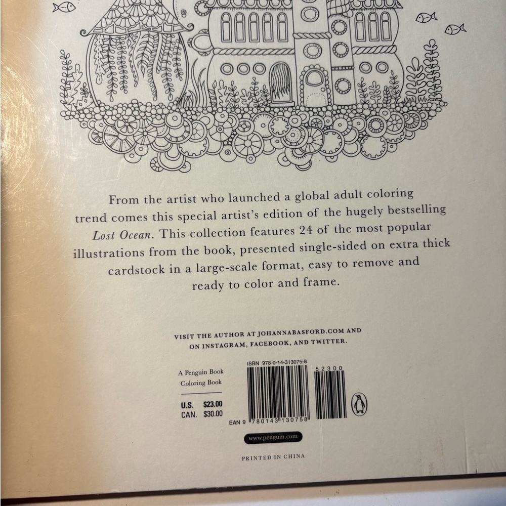 Lost Ocean Artist's Edition adult coloring book by Johanna Basford - Picture 2 of 3